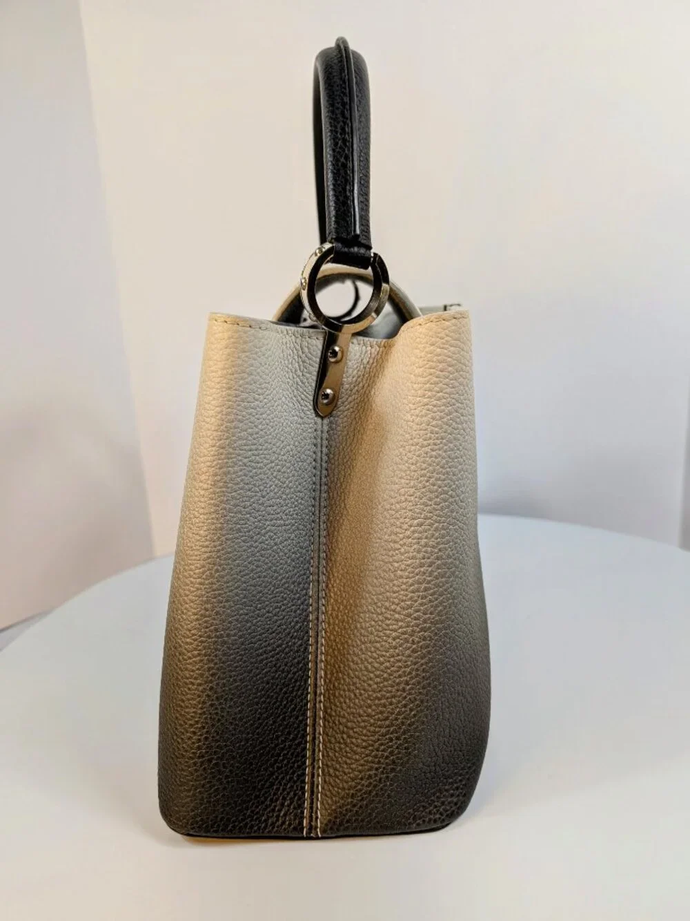 Louis Vuitton Light Grey Degrade Taurillon Leather Capucines PM Bag